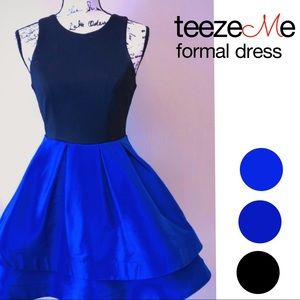 teeze me sz(1) royal blue flair formal dress